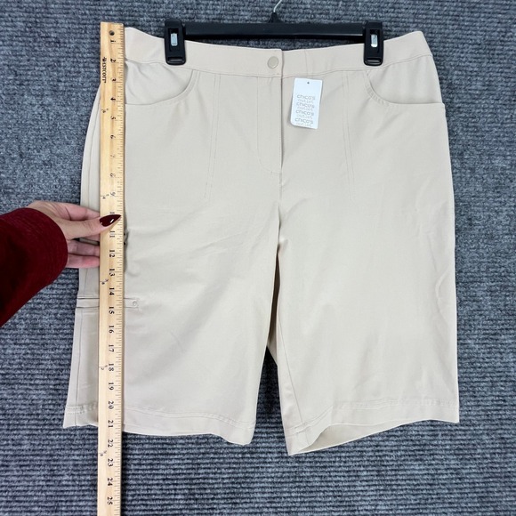 Chicos Zenergy Neema Shorts Performance Stretch Pockets Sz M Womens - Picture 14 of 16
